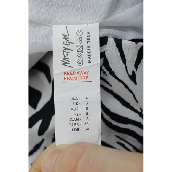 NWT Nasty Gal‎ wild streak zebra print blazer dress womens 4 coprcore corporate - Picture 6 of 8